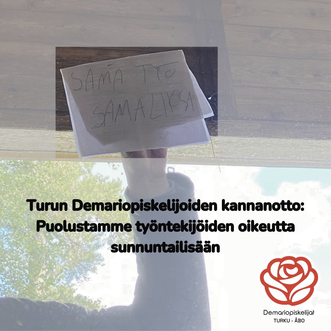 Kannanotto: Puolustamme työntekijöiden oikeutta sunnuntailisään